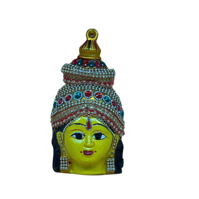 VARALAKSHMI AMMAN FACE MASK WITH STONE DECARATION - 7''X3.5" INCHES