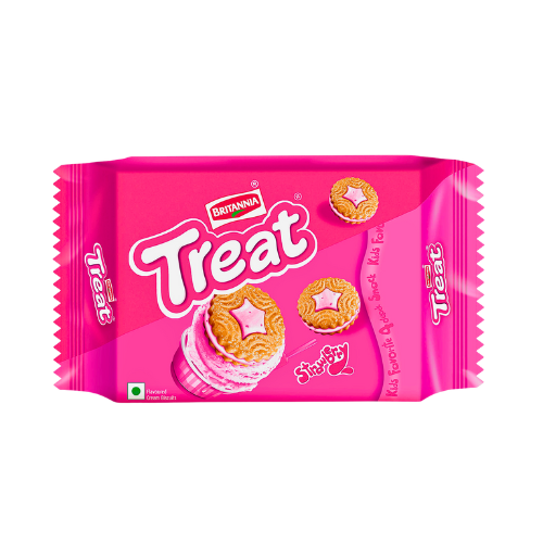 BRITANNIA TREAT WAFERS BISCUITS 150G - STRAWBERRY