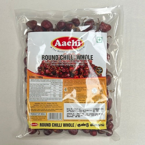 AACHI ROUND CHILLI WITH STEM 100G