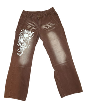 No Brand Brown Denim with White Stencilling