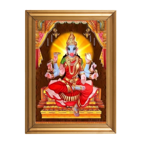 HINDU GOD PHOTO A4 SIZE with FRAME - VARAHI AMMAN