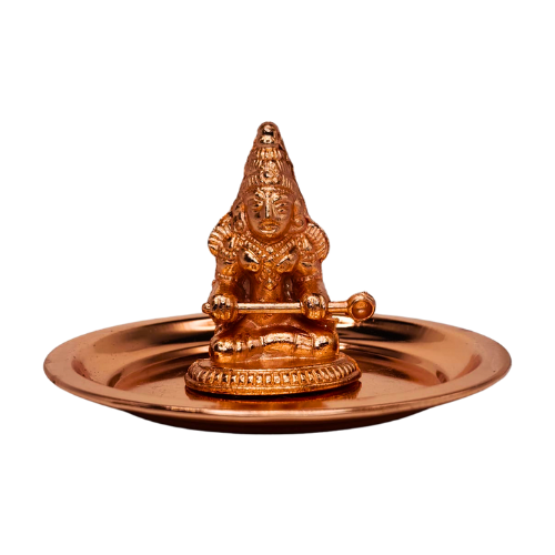 COPPER COATED ANNAPOORANI  IDOL WITH PLATE