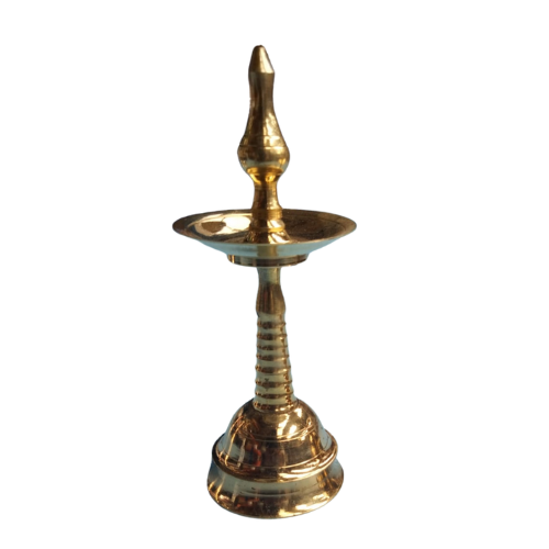 BRASS KERALA KUTHU VILAKKU 8 INCHES - 1 PIECE