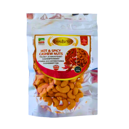 INDU SRI HOT AND SPICY CASHEW NUTS 100G