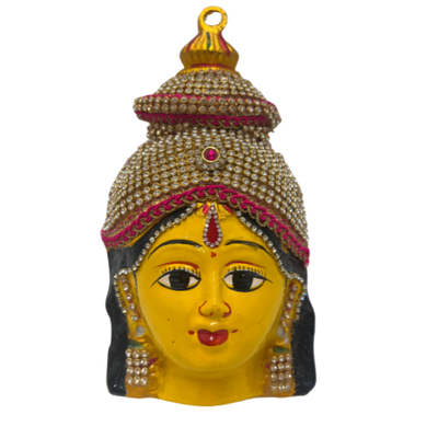 VARALAKSHMI AMMAN FACE MASK WITH STONE DECARATION - 7''X3.5" INCHES