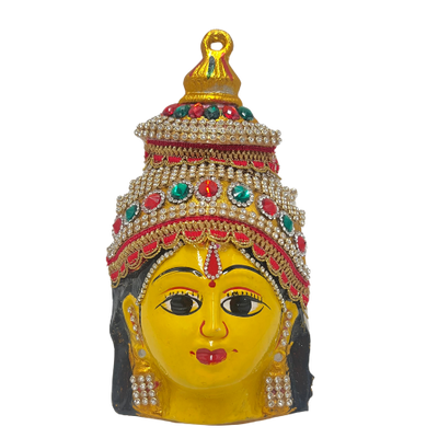 VARALAKSHMI AMMAN FACE MASK WITH STONE DECARATION - 7''X3.5" INCHES