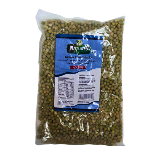 NATURES WHOLE GREEN PEAS 500G