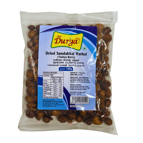 SRI DURGA DRIED VATHAL 100G - SUNDAIKAI (TURKEY BERRY)