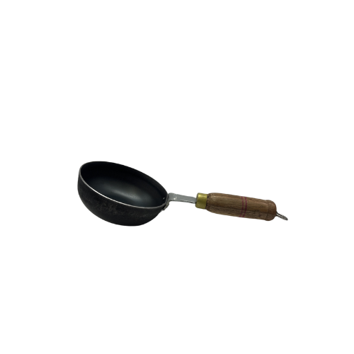 MILD STEEL (MS) TADKA (THALIPPU) PAN WITH WOODEN HANDLE