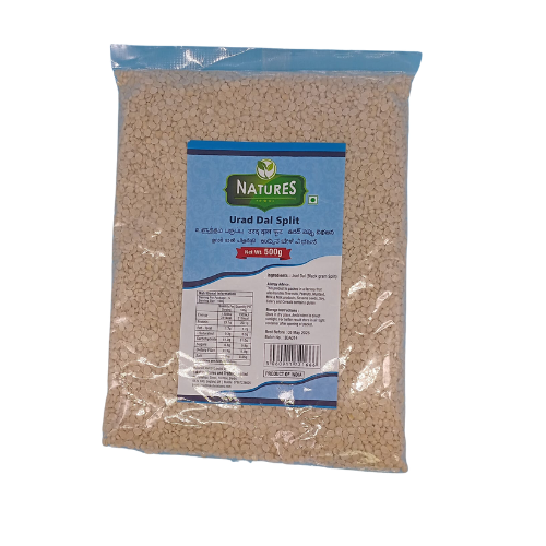 NATURES URID DAL WASHED SPLIT 500G