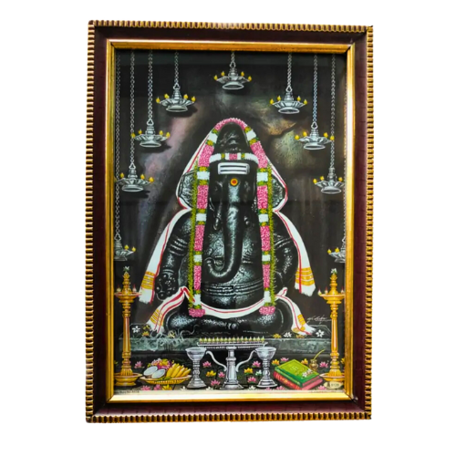 HINDU GOD PHOTO A4 SIZE with FRAME - VINAYAGAR