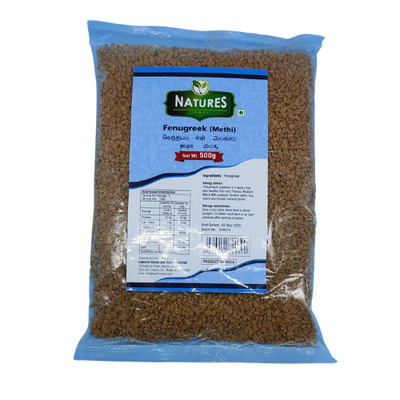 NATURES  METHI SEEDS (FENUGREEK SEEDS) 500GMS