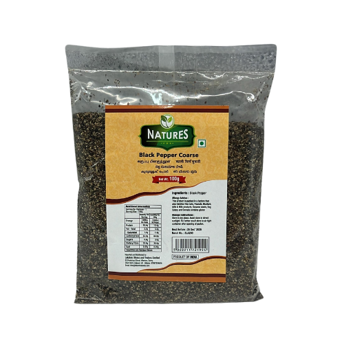 NATURES BLACK PEPPER COARSE 100G