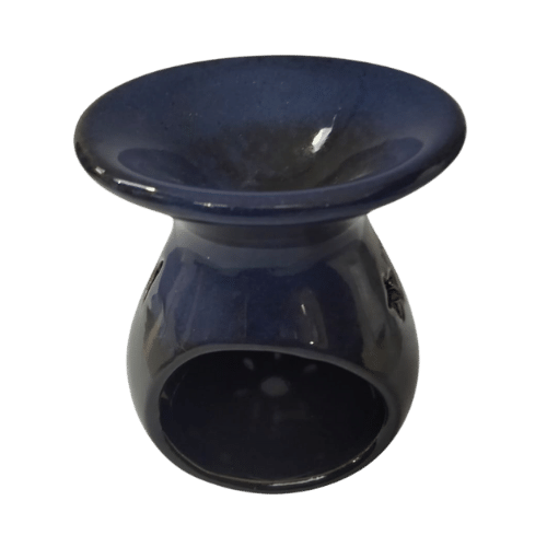 CERAMIC OIL BURNER FOR POOJA - DARK BLUE