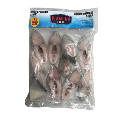 Buy Diamond Foods Frozen Golden Pomfret Steak Online From Lakshmi Stores