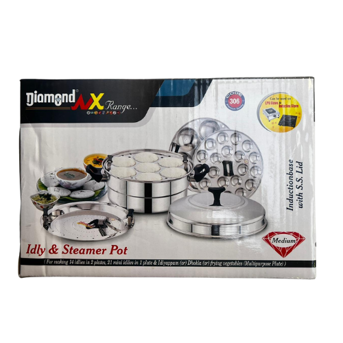 DIAMOND IDLY POT NX RANGE (WITH STEAMER - MINI IDLY) PLATE - 16 PITS