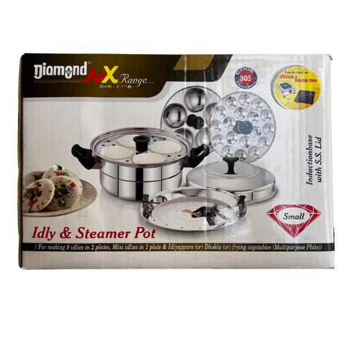 DIAMOND IDLY POT NX RANGE (WITH STEAMER - MINI IDLY PLATE) - 9 PITS