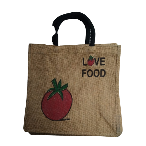 JUTE LUNCH BAG (LOVE FOOD)