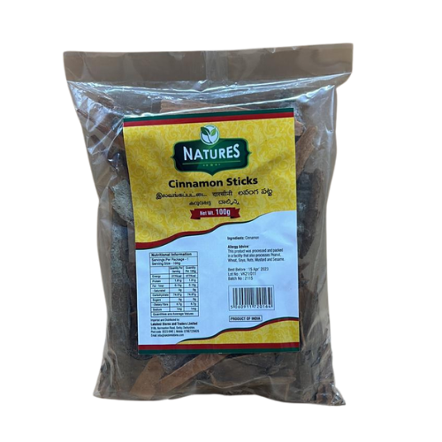 NATURES CINNAMON STICKS 100G