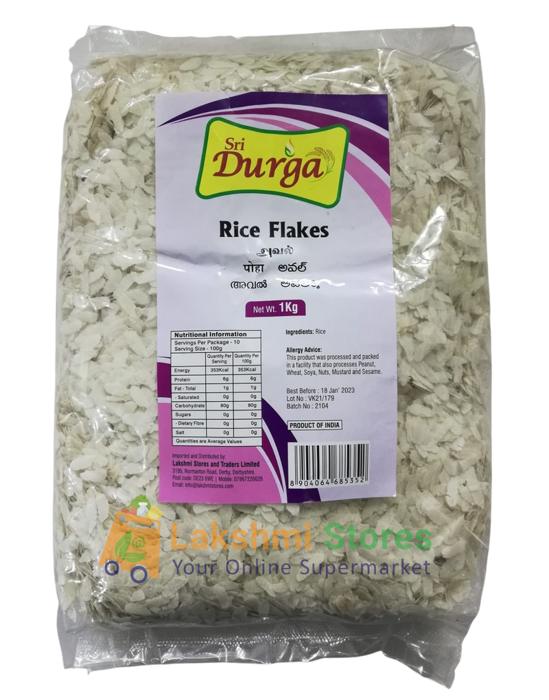 SRI DURGA RICE FLAKES 500G WHITE - THICK